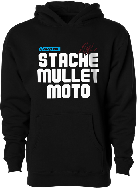 STACHE MULLET MOTO YTH HOODIE BLACK YM