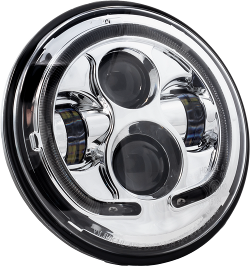 7" Led Headlight Chrome Halo Indian