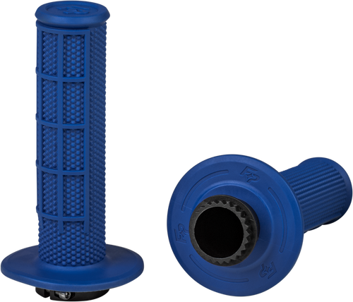 CONTROL MX LOCK-ON GRIPS BLUE HALF WAFFLE