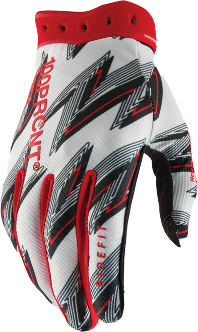 RIDEFIT GLOVES WHITE/RED LG