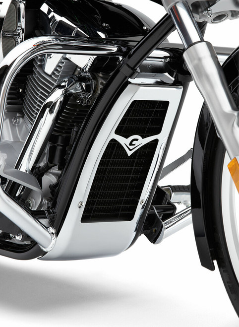 RADIATOR COVER CHROME HON VTR1300 10-17