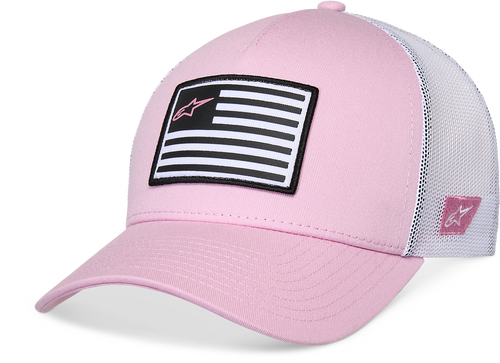 FLAG SNAPBACK HAT PINK/WHITE