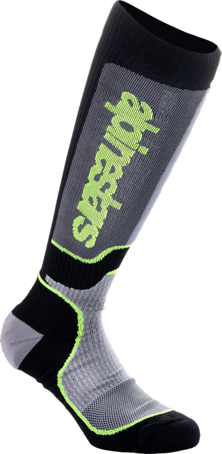 YOUTH MX PLUS SOCKS BLK/GREY/YLW FLUO MD/LG