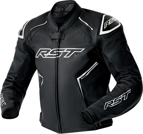 S1 D3O LEATHER JACKET BLK/WHI 5X