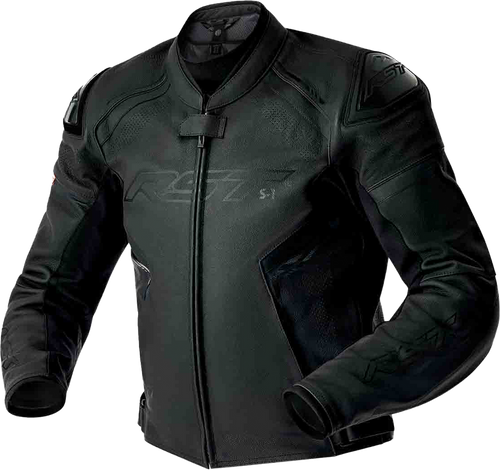 WOMENS S1 D3O LEATHER JACKET BLACK/WHITE SM