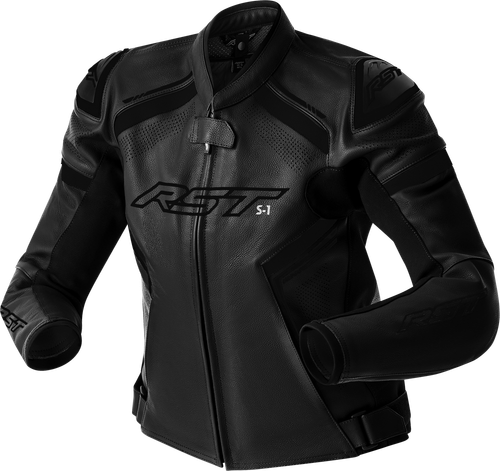 WOMENS S1 D3O LEATHER JACKET BLACK/WHITE 2XL