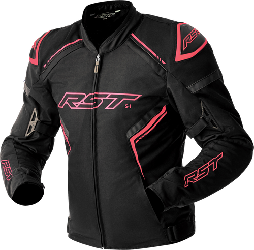WOMENS S1 D3O TEXTILE JACKET BLK/FLO PINK 3XL