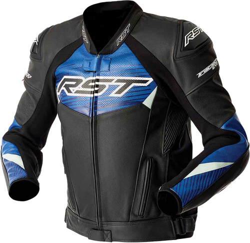 TRACTECH EVO D3O JACKET BLK/BLUE LEATHER 2X