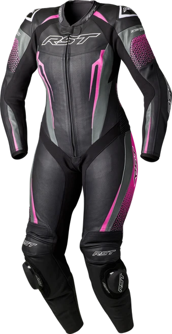 WOMENS TRACTECH EVO D3O SUIT BLACK/PINK LEATHER SM