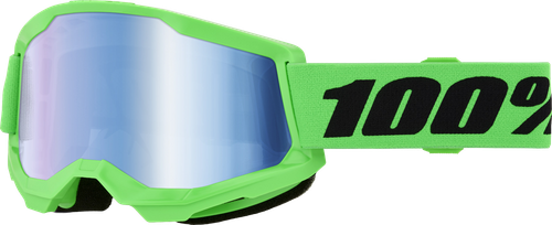 STRATA 2 GOGGLE NEON GREEN- BLUE MIRROR LENS
