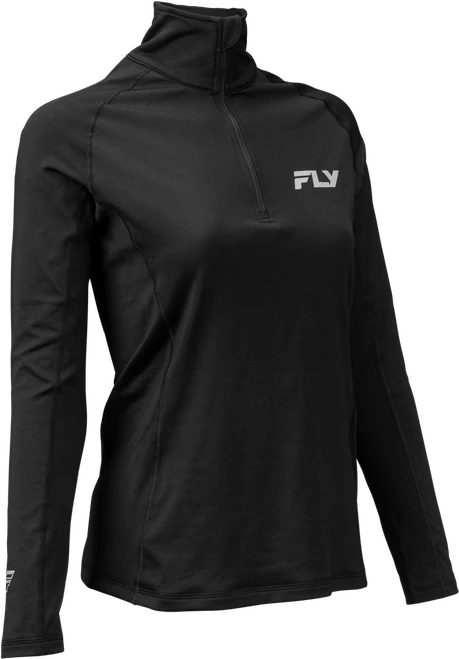 WMN'S HVYWGHT BASELYER 3/4 ZIP BLACK XL
