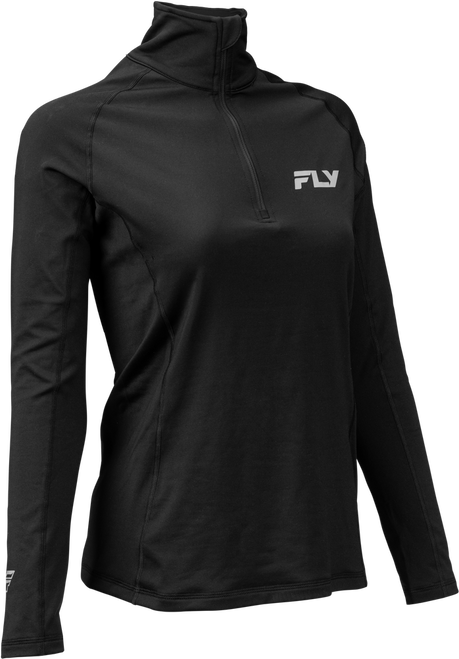 WMN'S HVYWGHT BASELYER 3/4 ZIP BLACK XS