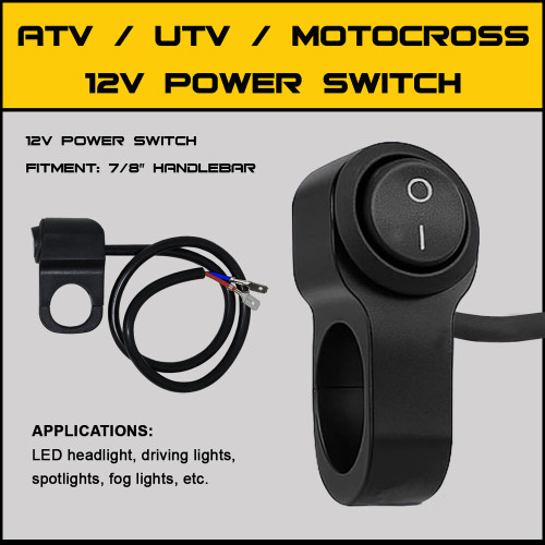POWER SWITCH MOUNT W/CABLE 22MM MOUNT 18IN POWER CABLE