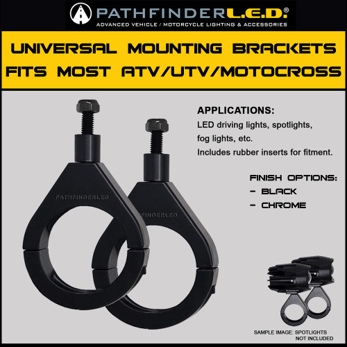 LIGHT MOUNTING BRACKET 39MM BLACK PAIR