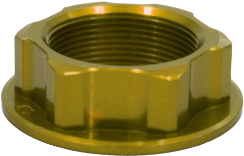 STEERING STEM NUT YELLOW HON/YAM/SUZ