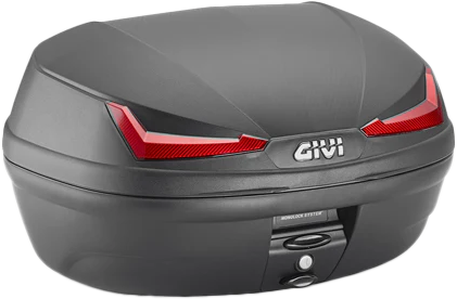 SIMPLY IV TOP CASE 45L BLACK W/RED LENS