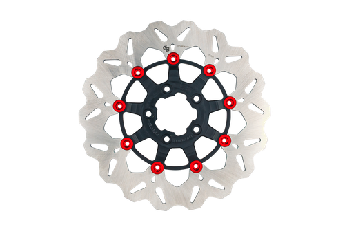 ROTOR 11.8"FLOATING WAVE FR BLACK/RED BUTTONS