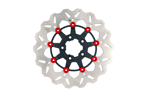 ROTOR 11.8"FLOATING WAVE FR BLACK/RED BUTTONS