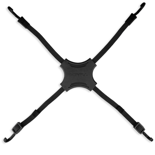 TACK STRAP 4-WAY BUNGEE 2/PK BLACK