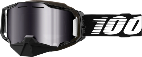 ARMEGA SNOWMOBILE GOGGLE BLK W/ SLVR FLASH MIRROR LENS
