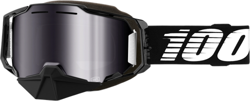 ARMEGA SNOWMOBILE GOGGLE BLK W/ SLVR FLASH MIRROR LENS