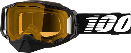 ARMEGA SNOWMOBILE GOGGLE BLACK W/ YLW LENS