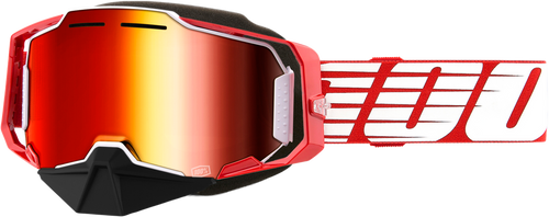 ARMEGA SNOWMOBILE GOGGLE RED W/ RED MIRROR LENS