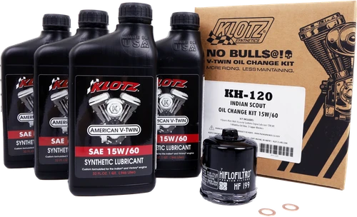 INDIAN SCOUT 4QT SYNTHETIC OIL CHANGE KIT