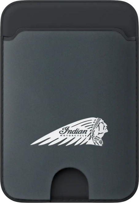 INDIAN CARD WALLET W/HEADDRESS GRAY W/LOGO