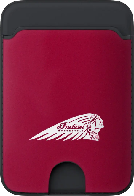 INDIAN CARD WALLET W/HEADDRESS RED W/LOGO