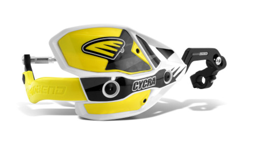 CRM WRAP AROUND HANDGUARDS 1-1/8" CLAMP - WHITE/YELLOW