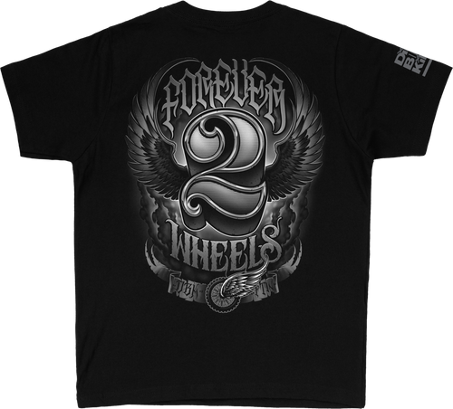 TWO WHEELS YOUTH TEE BLACK YS