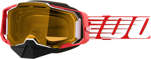 ARMEGA SNOWMOBILE GOGGLE RED W/ YELLOW LENS
