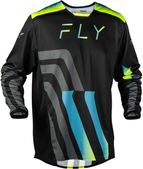 KINETIC VOLT JERSEY BLACK/GREY/TEAL/YELLOW MD