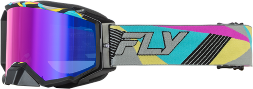 ZONE ELITE RETRO GOGGLE NEON W/ MAGENTA MIRROR/BLUE LENS