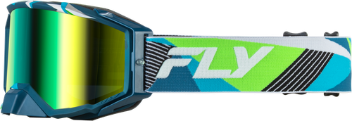 ZONE ELITE RETRO GOGGLE GREEN W/ IRIDESCENT GRN MIRROR LENS