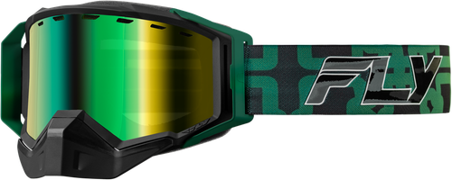 ZONE SNOW GREEN/WHITE W/GREEN MIRROR/AMBER LENS