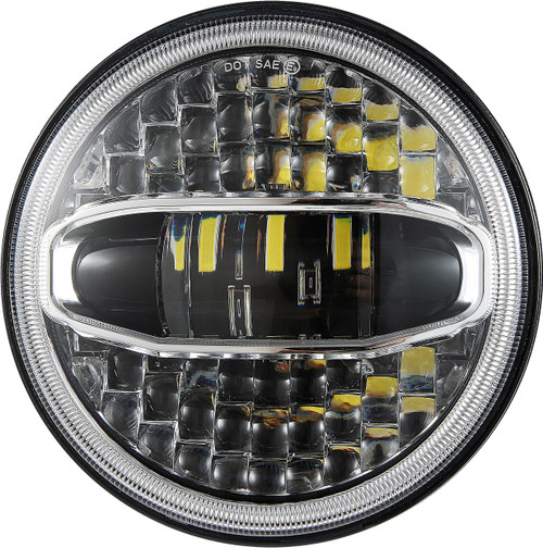 7" Led Headlight W/chrome Mounting Bracket