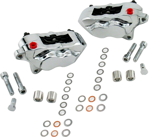 4 Pist Front Dual Caliper Kit Chrome 00-up W/ 11.5" Rotor