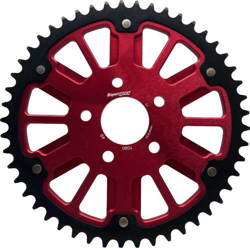 Stealth 49t Rear Sprocket Red Alum Car  Blk Steel Teeth