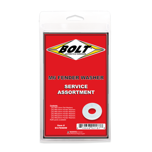 M6 Fender Washer Assortment 120 Piece Kit