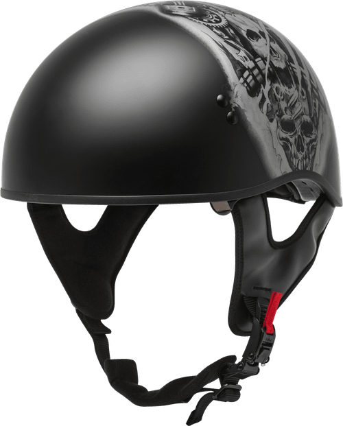 HH-65 HALF HELMET TORMENTOR NAKED MATTE BLACK/SILVER 2X