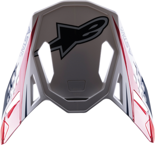 S-M10 CARBON META2 VISOR WHITE/RED/BLUE GLOSSY