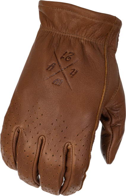 LOUIE PERFORATED GLOVES BROWN LG