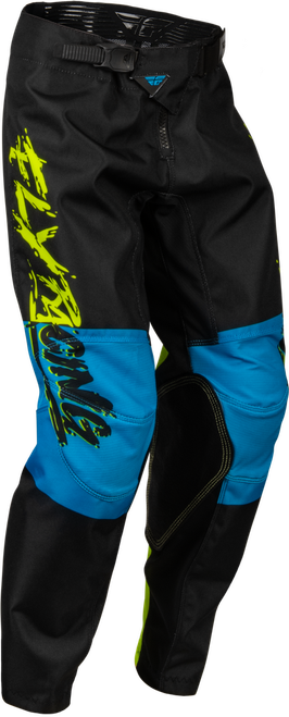 YOUTH KINETIC KHAOS PANTS HI-VIS/BLACK/CYAN SZ 26