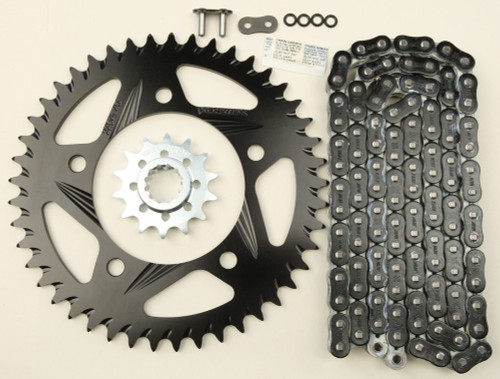 SPROCKET/CHAIN KIT STL/ALU 14/45T BLK RX3 520-108L BLK