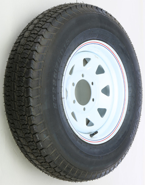 TRAILER TIRE AND WHEEL ASSEMBLY WHITE