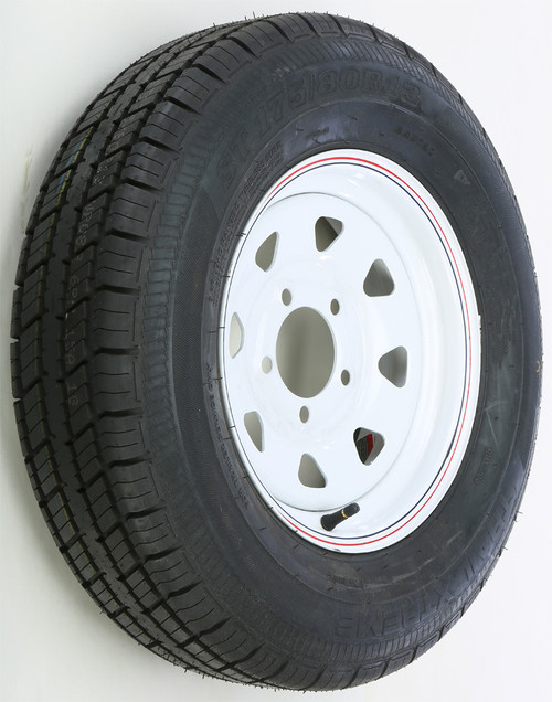TRAILER TIRE AND WHEEL ASSEMBLY WHITE