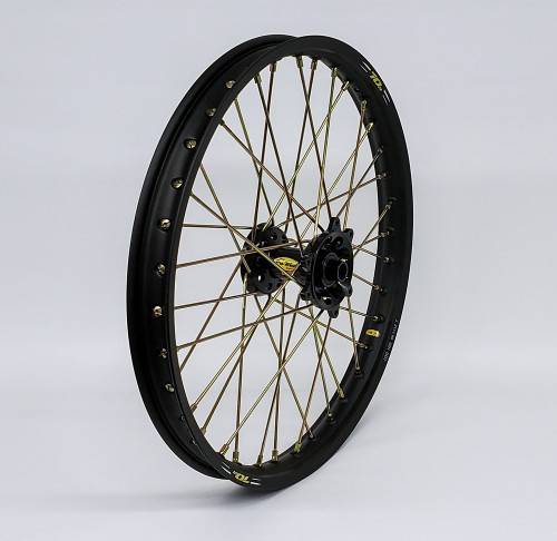 WHEEL FRONT 1.60X21 BLACK HUB BLK RIM/GLD SPOKE/GLD NIPPLE
