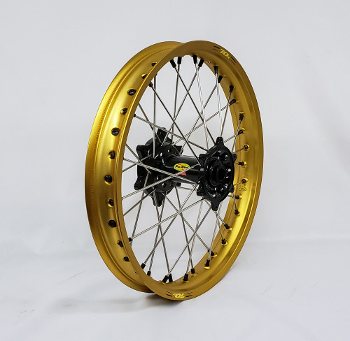 WHEEL REAR 1.85X19 BLACK HUB GLD RIM/SIL SPOKE/BLK NIPPLE